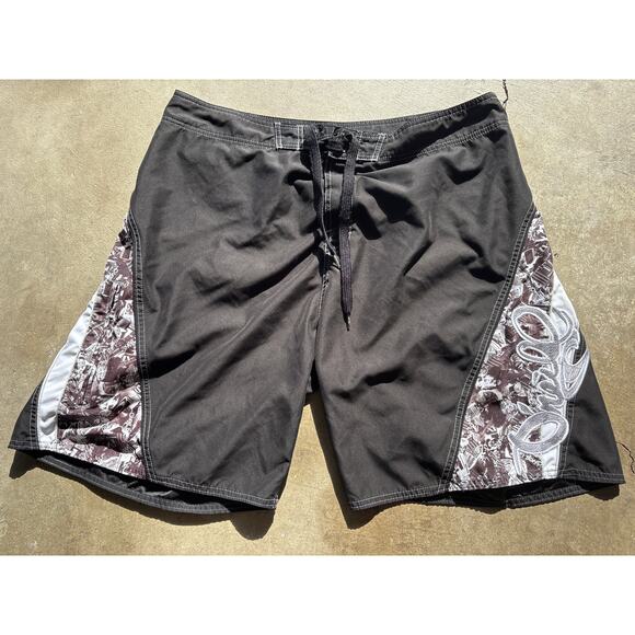 O’Neill Board shorts 40x21 black/white surf skate zipper pocket y2k - Picture 1 of 3
